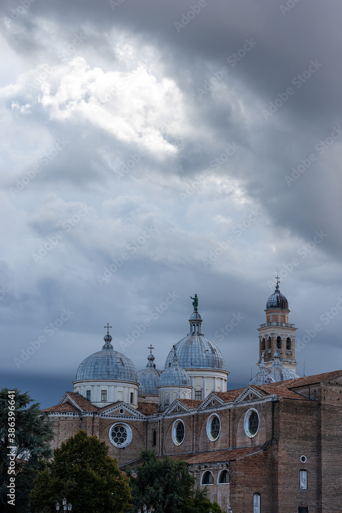 Basilica and Abbey of Santa Giustina (St. Justina, V-XVII century) in Padua downtown (Padova), Prato della Valle square, Veneto, Italy, Europe.