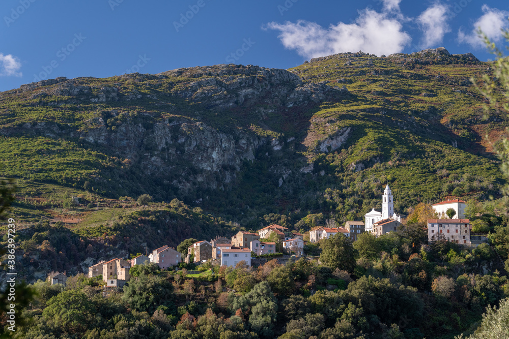 A small village in the mountains of the north of Corsica - San Petru di Tenda