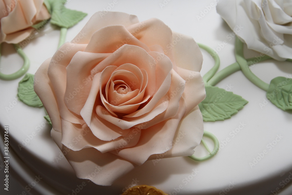wedding cake with rose wedding cake with rose
