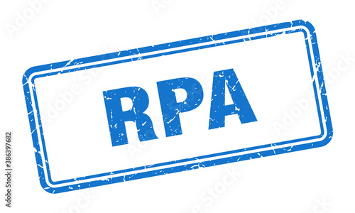 rpa stamp. square grunge sign on white background
