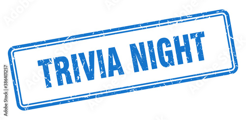 trivia night stamp. square grunge sign on white background