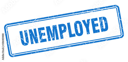 unemployed stamp. square grunge sign on white background