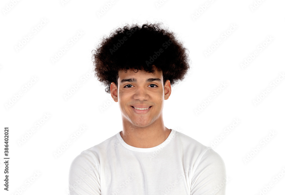 Young african man with long afro hair Young african man with long afro hair