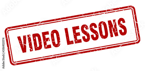 video lessons stamp. square grunge sign on white background