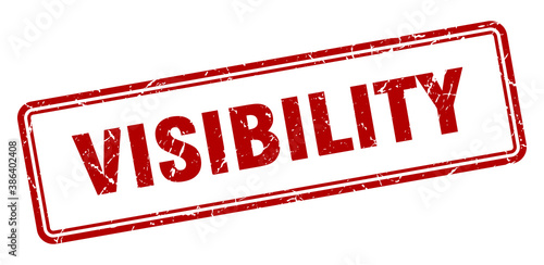 visibility stamp. square grunge sign on white background