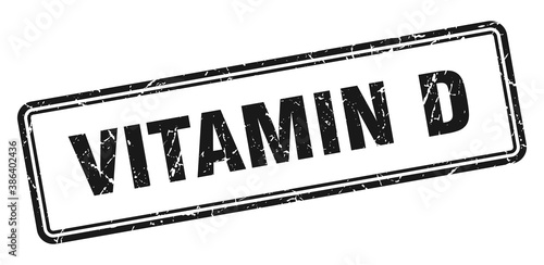 vitamin d stamp. square grunge sign on white background