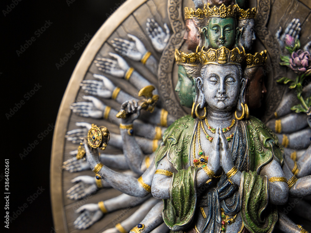Statue of  Avalokiteshvara in  Elevenfaced form