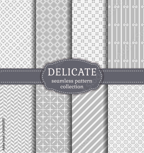 Abstract seamless patterns. Vector set.