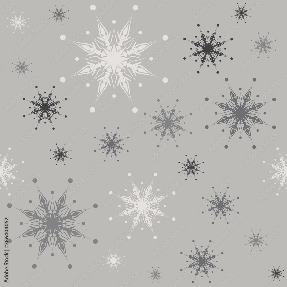 Christmas seamless pattern with snowflakes. Vector illustration for winter holidays. Christmas seamless pattern with snowflakes. Vector illustration for winter holidays.