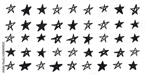 Stars set. Hand drawn doodle illustrations photo