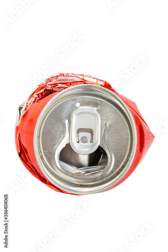 Compressed cans isolated on a white background
