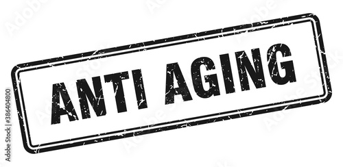 anti aging stamp. square grunge sign on white background