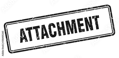 attachment stamp. square grunge sign on white background