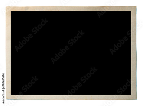 Blank old photo isolated on white