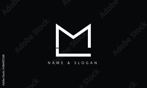 LM, ML, L, M abstract letters logo monogram