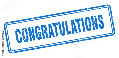 congratulations stamp. square grunge sign on white background