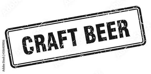 craft beer stamp. square grunge sign on white background