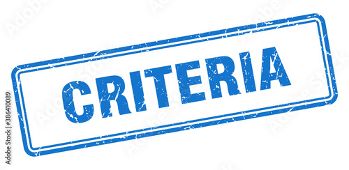 criteria stamp. square grunge sign on white background