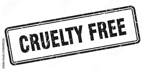 cruelty free stamp. square grunge sign on white background