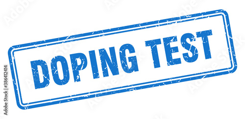 doping test stamp. square grunge sign on white background