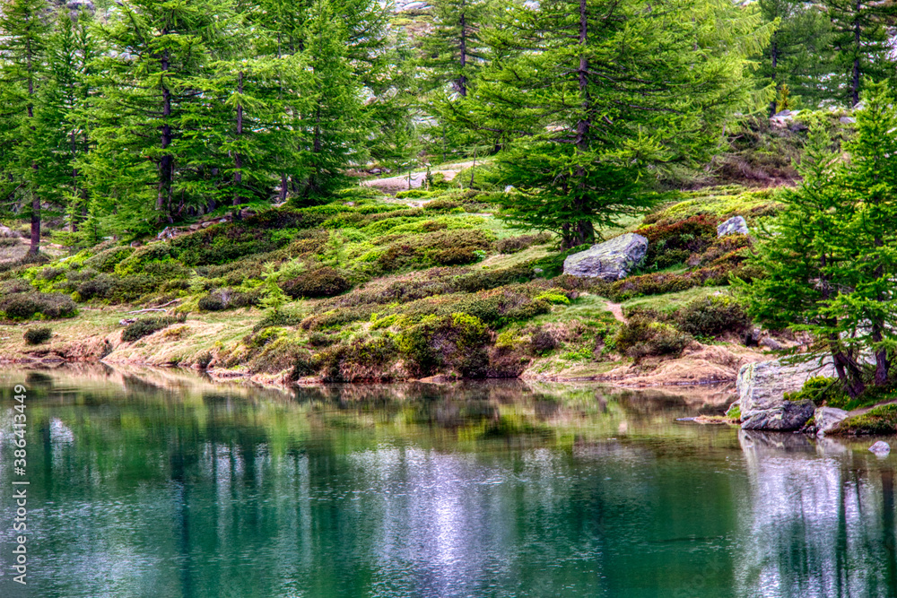 Around lake Arpy 2066m. Alps, Italy. Valle d'Aosta Region. HDR. Around lake Arpy 2066m. Alps, Italy. Valle d'Aosta Region. HDR.