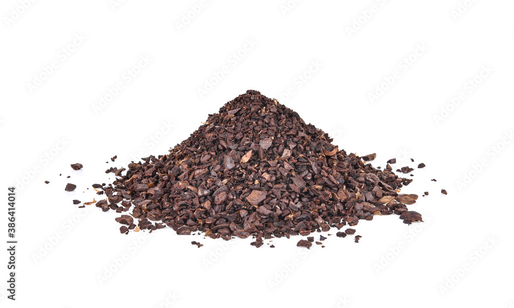 Pile of fresh ground coffee isolated on white Pile of fresh ground coffee isolated on white