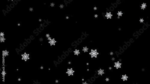 Cartoon snow falling with alpha channel transparency background