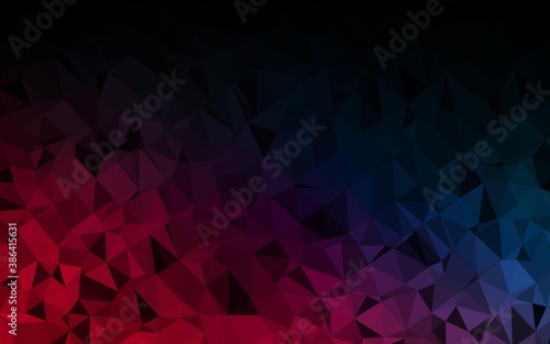 Dark Blue, Red vector low poly cover.