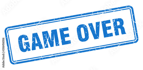 game over stamp. square grunge sign on white background