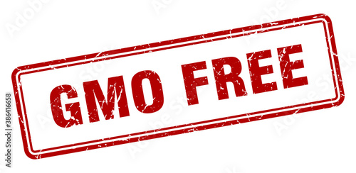 gmo free stamp. square grunge sign on white background