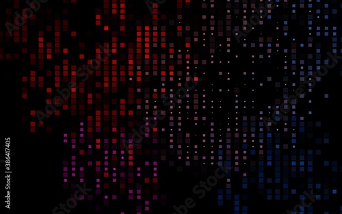 Dark Black vector template with crystals, rectangles.