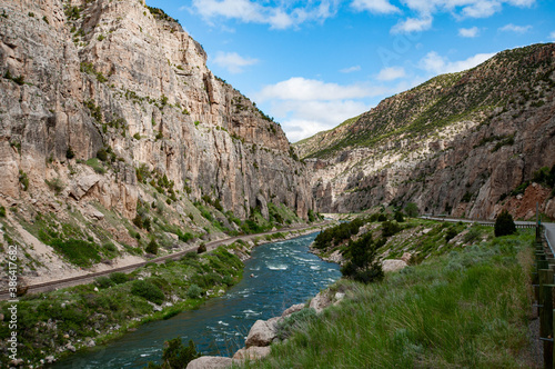 River view in Wind River Canyon