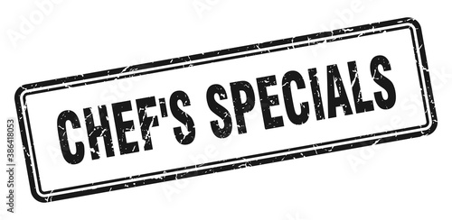 chef's specials stamp. square grunge sign on white background