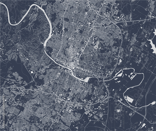 map of the city of Austin, Texas, USA photo