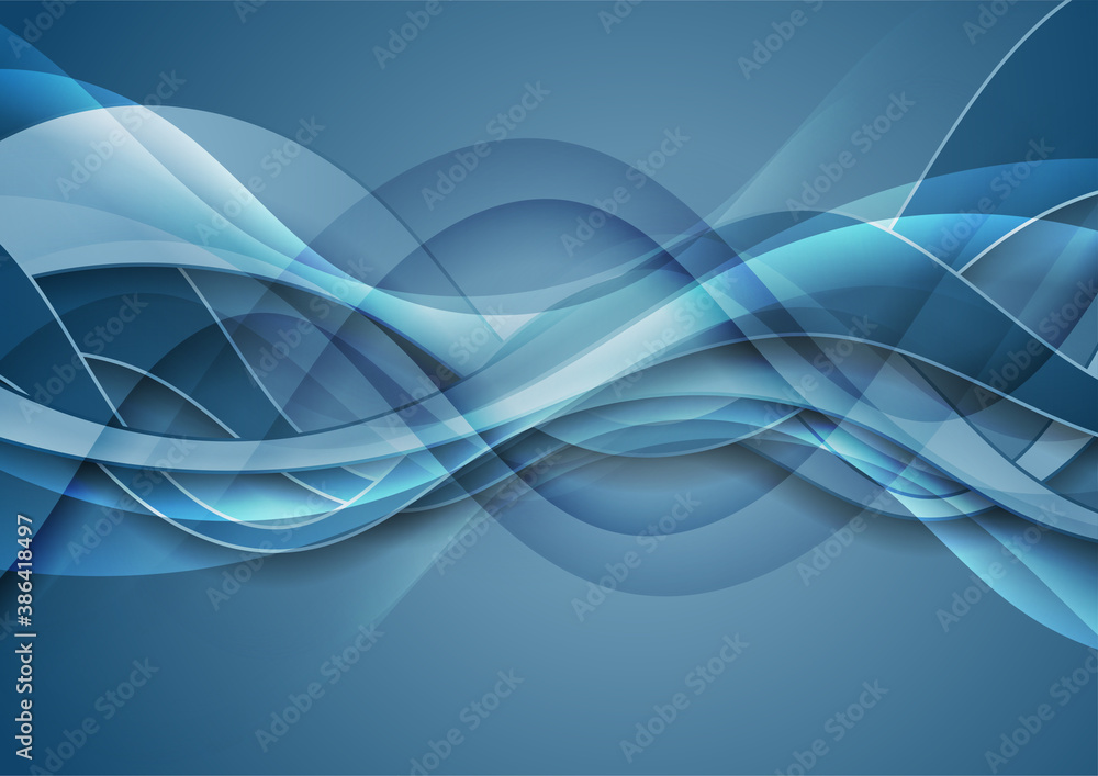 Bright blue shiny glossy waves abstract background. Vector design Bright blue shiny glossy waves abstract background. Vector design