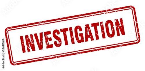 investigation stamp. square grunge sign on white background