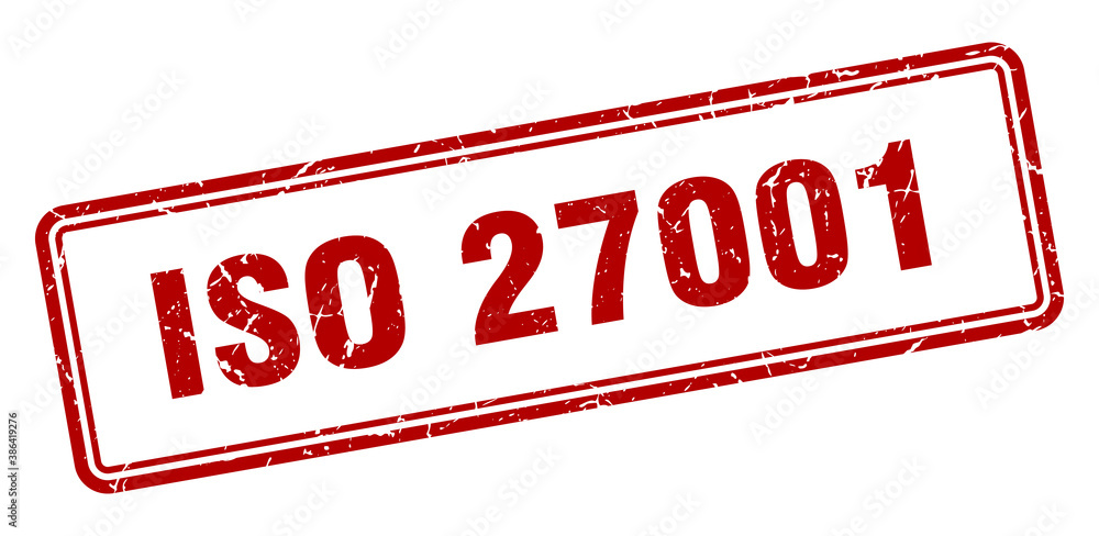 iso 27001 stamp. square grunge sign on white background iso 27001 stamp. square grunge sign on white background