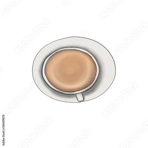 Coffee Cup Isolated On A White Background Hand Drawn Illustration