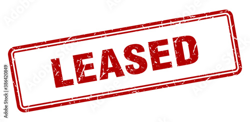 leased stamp. square grunge sign on white background