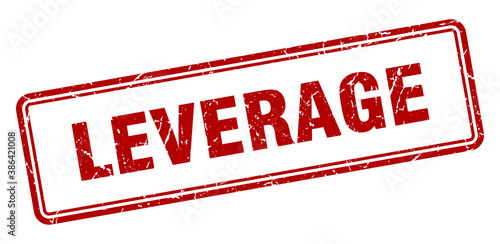 leverage stamp. square grunge sign on white background