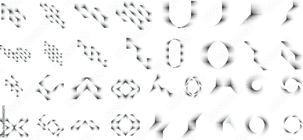 Linear halftone dots Design .elements for your design.Striped direction. vector illustration