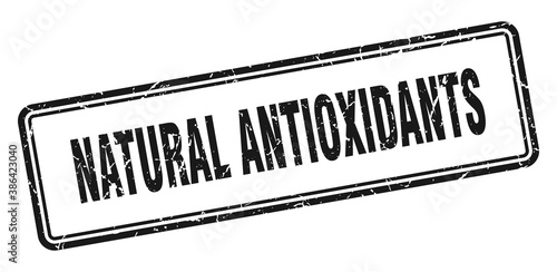 natural antioxidants stamp. square grunge sign on white background