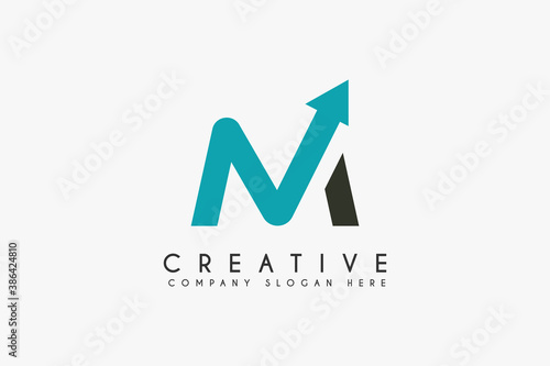 Initial letter M logo design vector illustration. Letter M Marketing and investment icon. Usable for Business and Marketing Logos. Flat Vector Logo Design Template Element.