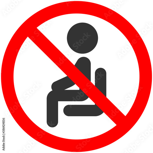 Do not sit here sign vector illustration isolated on a white background.