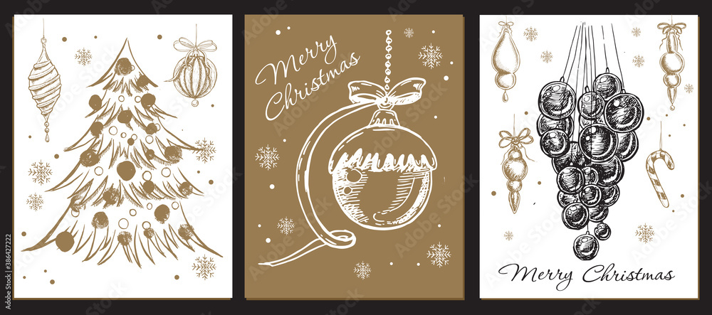Christmas Greeting card. Design element in doodle style. Christmas Greeting card. Design element in doodle style.