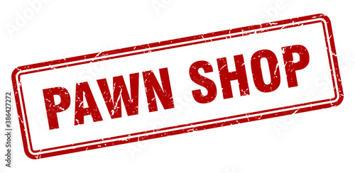 pawn shop stamp. square grunge sign on white background