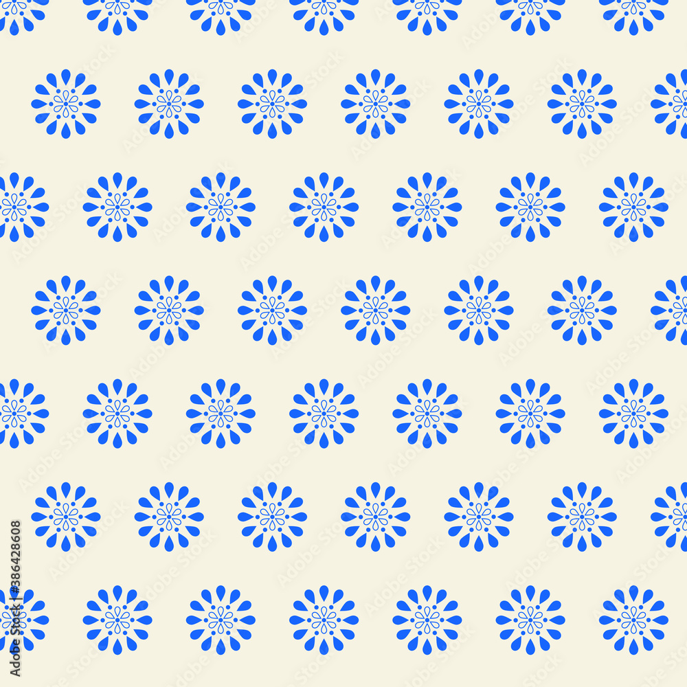 Blue seamless pattern on light gray background. can be used for wrapping paper, wallpaper etc.
