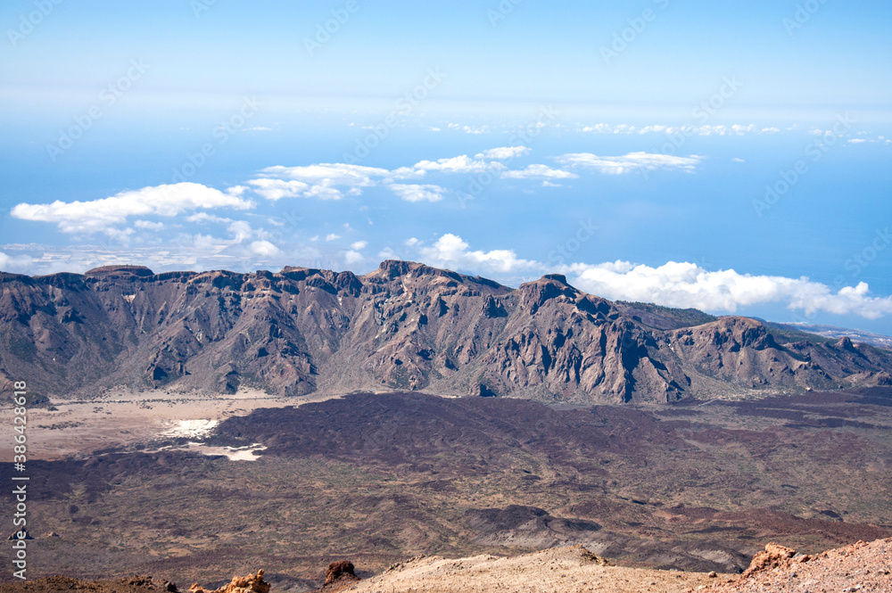 View of the caldera of the volcano Teide, Teide National Park, Tenerife, Canary islands, Spain
