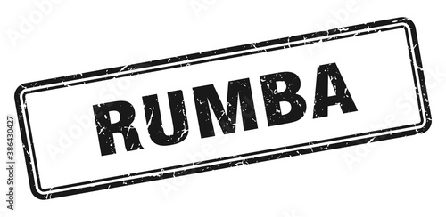 rumba stamp. square grunge sign on white background