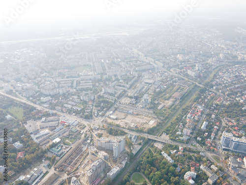 Fototapeta Naklejka Na Ścianę i Meble -  aerial view of autumn town